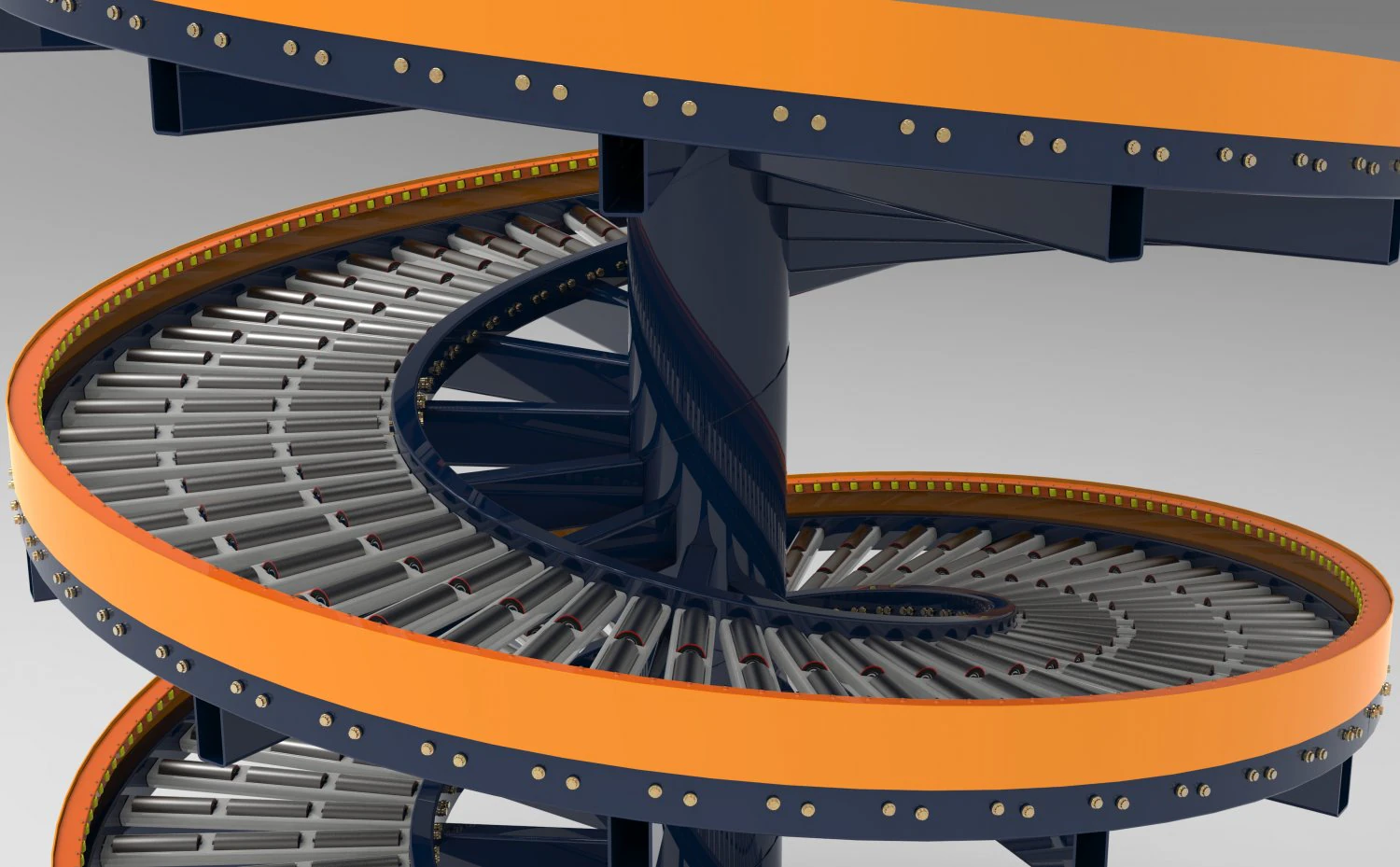 spiral gravity roller conveyor 3D Model .c4d .max .obj .3ds .fbx .stl .blend