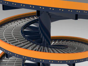 спіральний гравітаційний роликовий транспортер 3D Модель