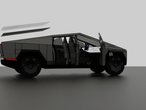 tesla cybertruck 3Dモデル