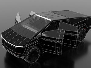 tesla cybertruck -black- 3D Модель