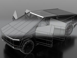 tesla cybertruck -black- 3D Модель