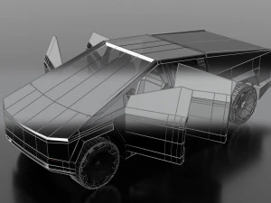 tesla cybertruck -black- 3D Model