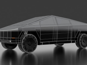 tesla cybertruck -black- 3D Модель