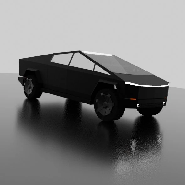 tesla cybertruck -black- 3D Model .c4d .max .obj .3ds .fbx .stl .blend 