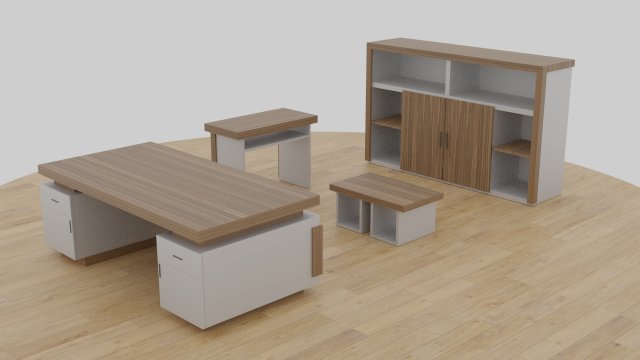 table set - office 3D Model .c4d .max .obj .3ds .fbx .stl .blend 