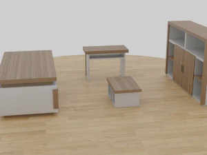 table set - office 3D Model