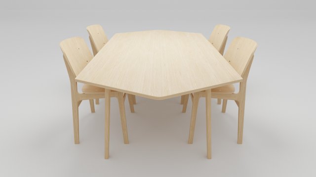 Dining Table Set Model 3D .c4d .max .obj .3ds .fbx .stl .blend 