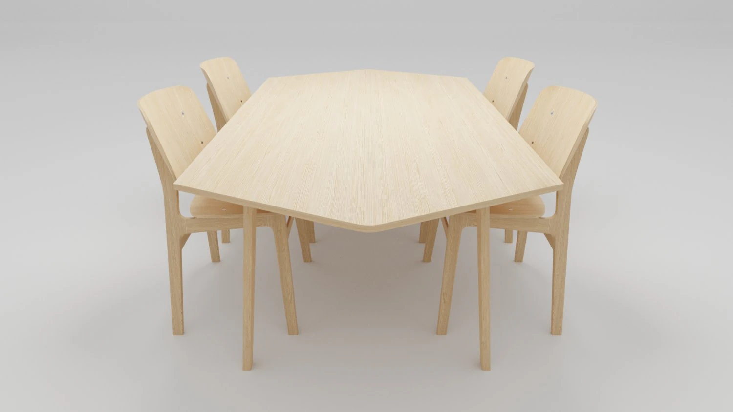 Dining Table Set 3D Model .c4d .max .obj .3ds .fbx .stl .blend 