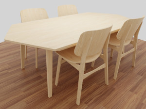 Dining Table Set Model 3D