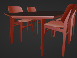 Dining Table Set Model 3D