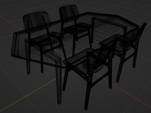 Dining Table Set Model 3D