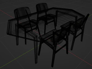 Dining Table Set 3D Model