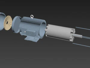 motor el&eacute;trico Modelo 3D