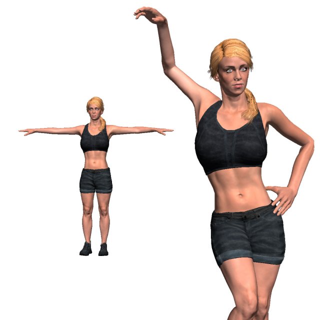game ready character - animated girl low-poly 3D मॉडल .c4d .max .obj .3ds .fbx .stl .blend 