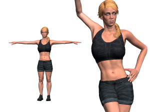 game ready character - animated girl low-poly 3D Model