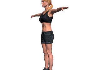 game ready character - animated girl low-poly 3D मॉडल