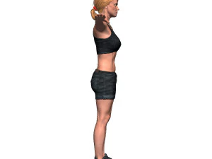 game ready character - animated girl low-poly 3D Model