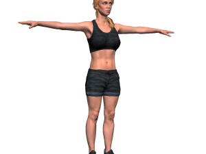 game ready character - animated girl low-poly 3D मॉडल