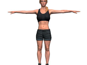 game ready character - animated girl low-poly 3D Model