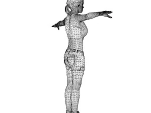 game ready character - animated girl low-poly 3D Model