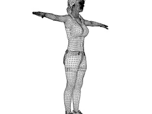 game ready character - animated girl low-poly 3D Model