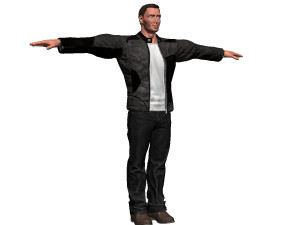 game ready character - animated man low-poly 3D Model
