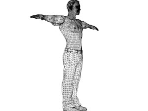 game ready character- animated man low-poly 3D-Modell