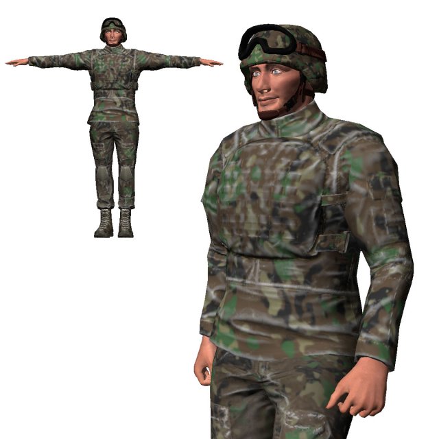 game ready character - animated soldier low-poly 3D मॉडल .c4d .max .obj .3ds .fbx .stl .blend 