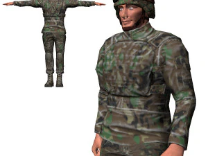 game ready character - animated soldier low-poly 3D Model