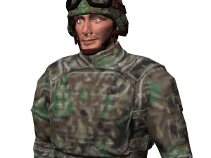 game ready character - animated soldier low-poly 3D मॉडल