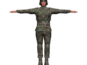 game ready character - animated soldier low-poly 3D मॉडल