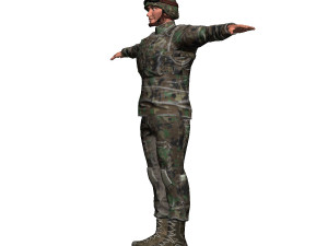 game ready character - animated soldier low-poly 3D मॉडल