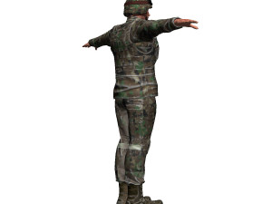 game ready character - animated soldier low-poly 3D मॉडल