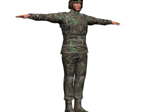 game ready character - animated soldier low-poly 3D मॉडल
