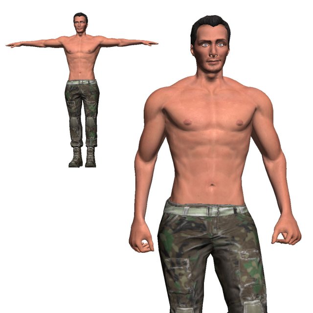 game ready character - animated soldier Modelo 3D .c4d .max .obj .3ds .fbx .stl .blend 