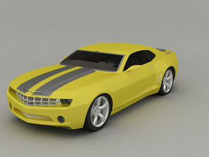 car concept-chevrolet camaro yelow color 3D Модель