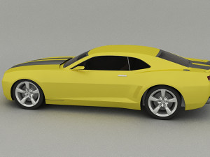 car concept-chevrolet camaro yelow color 3D Model