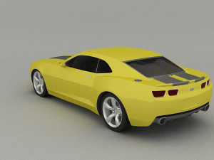 car concept-chevrolet camaro yelow color 3D Model