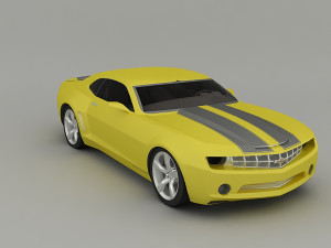 car concept-chevrolet camaro yelow color 3D Model