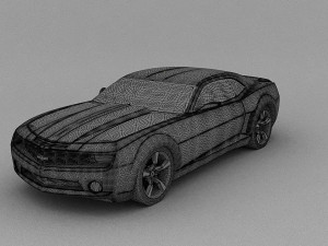 car concept-chevrolet camaro yelow color 3D Model