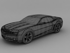 car concept-chevrolet camaro yelow color 3D Model