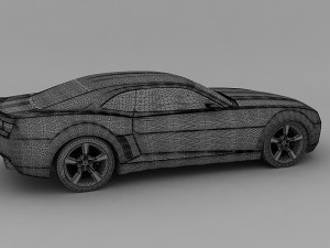 car concept-chevrolet camaro yelow color 3D Model