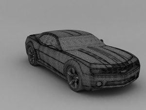 car concept-chevrolet camaro yelow color 3D Model