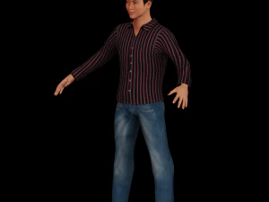 ゲーム対応キャラクター - 装備された男 3Dモデル