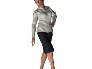 karakter siap permainan - wanita yang dicurangi animasi Model 3D