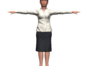 game ready character - animated rigged woman 3D 模型