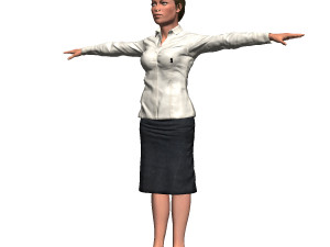 game ready character - animated rigged woman 3D 模型
