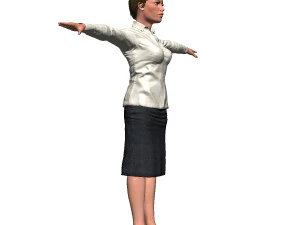 game ready character - animated rigged woman 3D Model