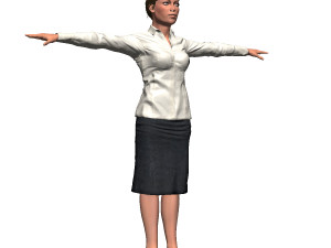 game ready character - animated rigged woman 3D 模型