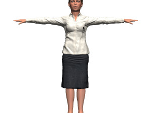 game ready character - animated rigged woman 3D 模型